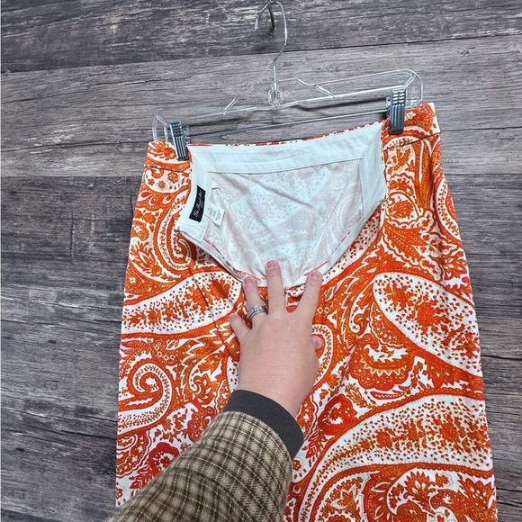 J. Crew Orange and White Knee-Length Pencil Skirt - Picture 8 of 8